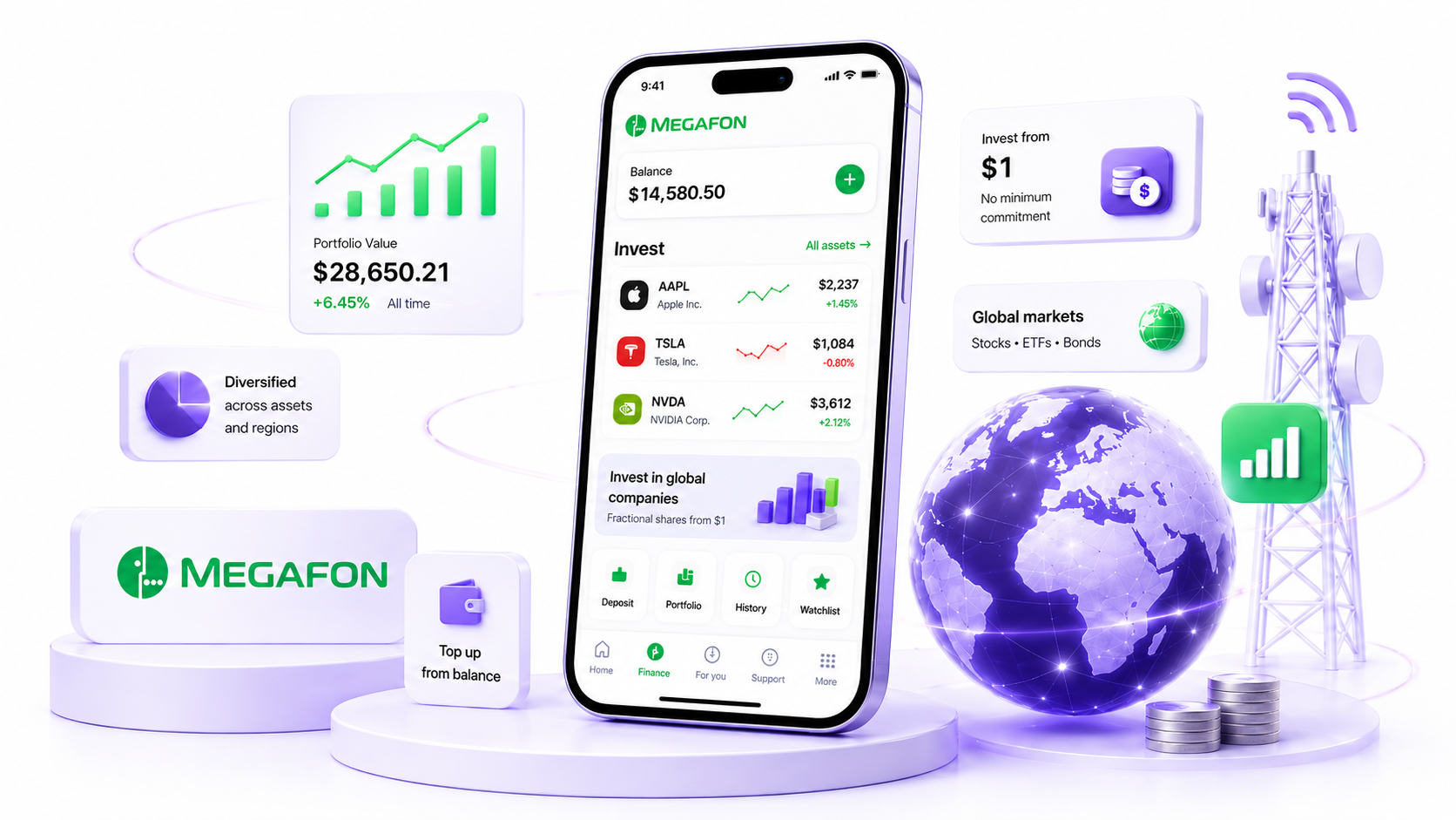 MegaFon Invest — multi-asset investing embedded into the operator app